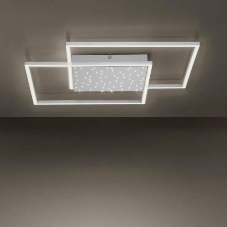 Luminaires Paul Neuhaus Éclairage Led|Plafonnier Paul-Neuhaus YUKI LED Acier brossé, 3 lumières, Télécommandes