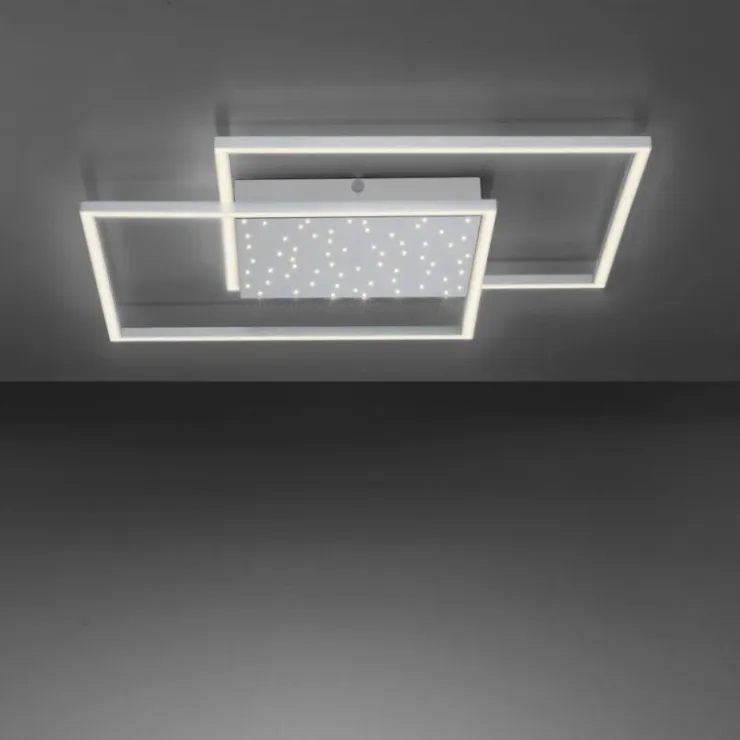 Luminaires Paul Neuhaus Éclairage Led|Plafonnier Paul-Neuhaus YUKI LED Acier brossé, 3 lumières, Télécommandes
