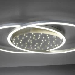 Luminaires Paul Neuhaus Éclairage Led|Plafonnier Paul-Neuhaus YUKI LED Acier brossé, 3 lumières, Télécommandes