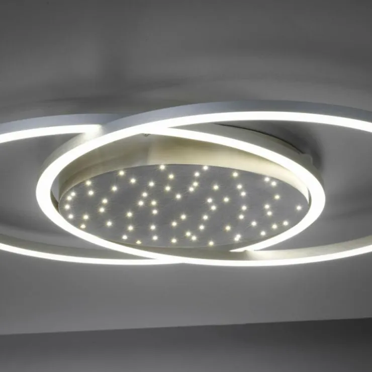 Luminaires Paul Neuhaus Éclairage Led|Plafonnier Paul-Neuhaus YUKI LED Acier brossé, 3 lumières, Télécommandes