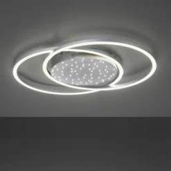 Luminaires Paul Neuhaus Éclairage Led|Plafonnier Paul-Neuhaus YUKI LED Acier brossé, 3 lumières, Télécommandes