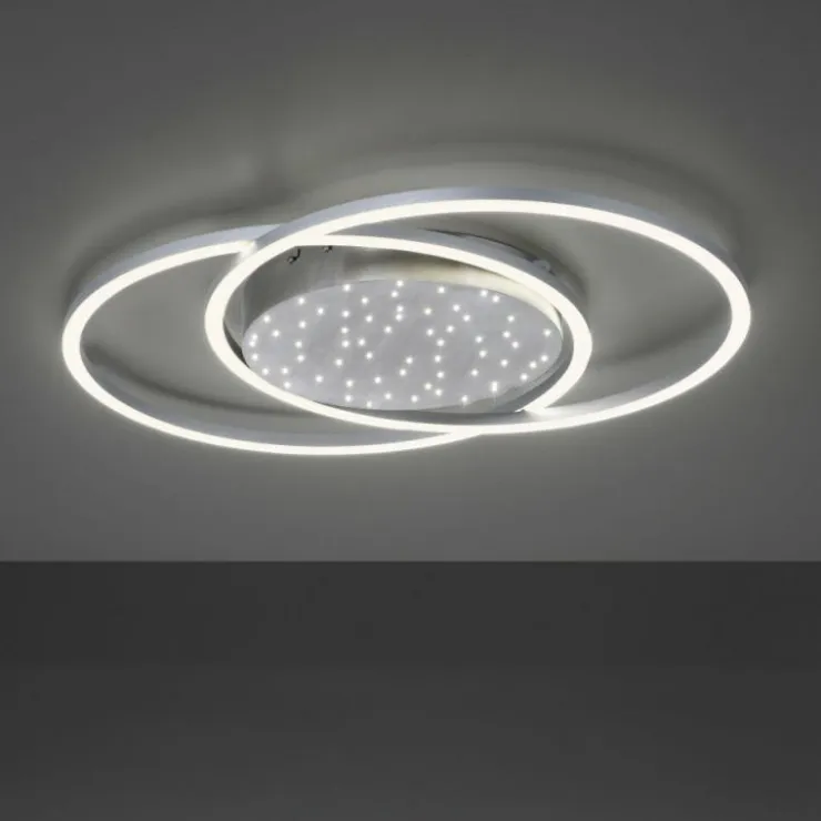 Luminaires Paul Neuhaus Éclairage Led|Plafonnier Paul-Neuhaus YUKI LED Acier brossé, 3 lumières, Télécommandes