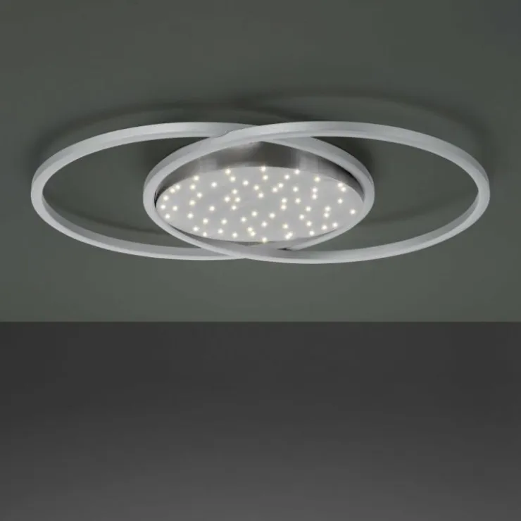 Luminaires Paul Neuhaus Éclairage Led|Plafonnier Paul-Neuhaus YUKI LED Acier brossé, 3 lumières, Télécommandes