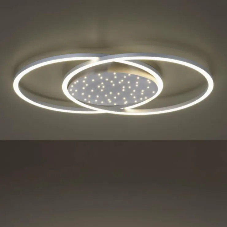Luminaires Paul Neuhaus Éclairage Led|Plafonnier Paul-Neuhaus YUKI LED Acier brossé, 3 lumières, Télécommandes