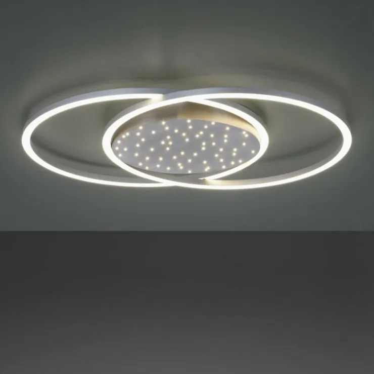 Luminaires Paul Neuhaus Éclairage Led|Plafonnier Paul-Neuhaus YUKI LED Acier brossé, 3 lumières, Télécommandes
