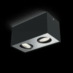 Luminaires Philips Spots Et Projecteurs|Plafonnier Philips Box LED Noir, 2 lumières