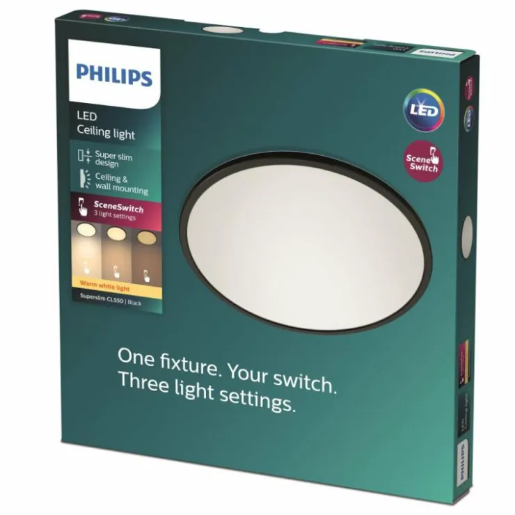 Luminaires Philips Éclairage Led|Plafonnier Philips CL550 LED Noir, Blanc, 1 lumière