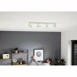 Luminaires Philips Spots Et Projecteurs|Plafonnier Philips Clockwork LED Blanc, 4 lumières