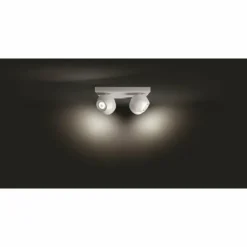 Plafonnier Philips Hue Buckram LED Blanc, 4 lumières, Télécommandes