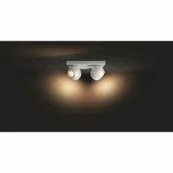Plafonnier Philips Hue Buckram LED Blanc, 4 lumières, Télécommandes