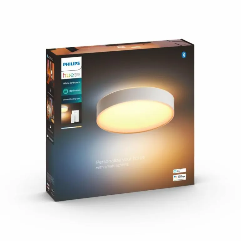 Plafonnier Philips Hue Devere LED Blanc, 1 lumière, Télécommandes