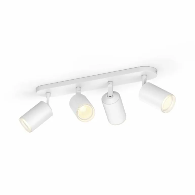 Plafonnier Philips Hue Fugato LED Blanc, 4 lumières, Changeur de couleurs