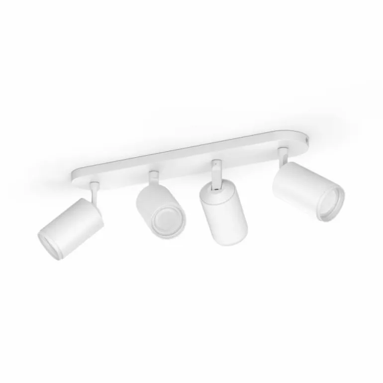 Plafonnier Philips Hue Fugato LED Blanc, 4 lumières, Changeur de couleurs