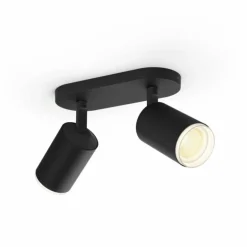 Plafonnier Philips Hue Fugato LED Noir, 2 lumières, Changeur de couleurs
