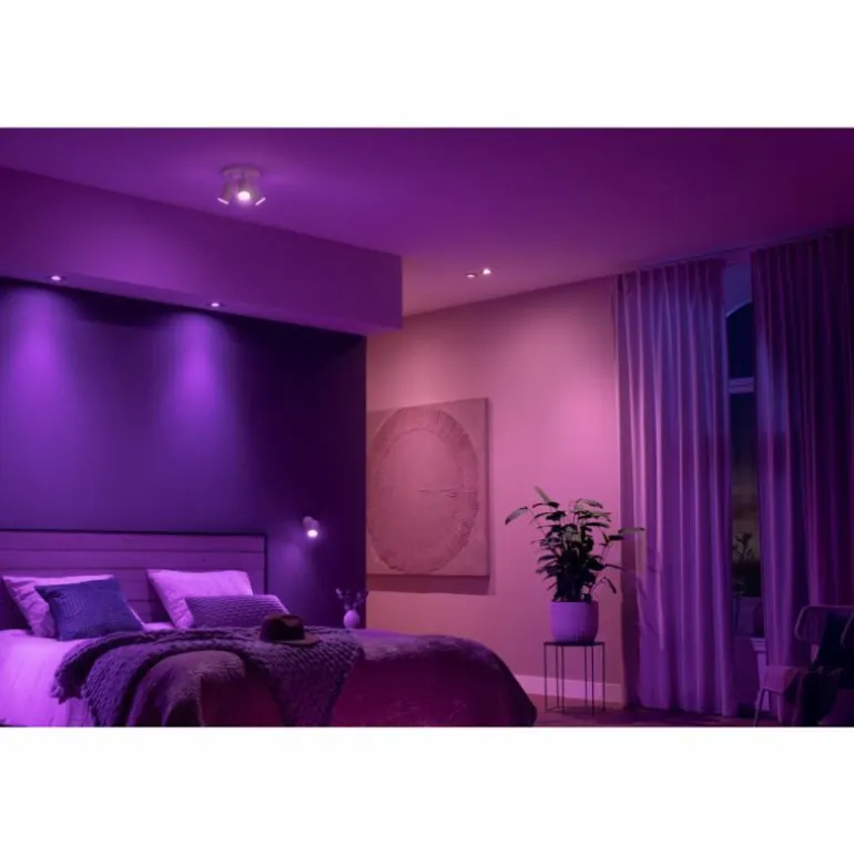 Plafonnier Philips Hue Fugato LED Blanc, 3 lumières, Changeur de couleurs