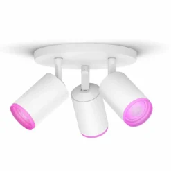 Plafonnier Philips Hue Fugato LED Blanc, 3 lumières, Changeur de couleurs