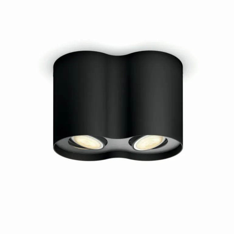 Plafonnier Philips Hue Pillar LED Noir, 2 lumières, Télécommandes