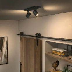 Plafonnier Philips Hue Runner LED Noir, 2 lumières, Télécommandes