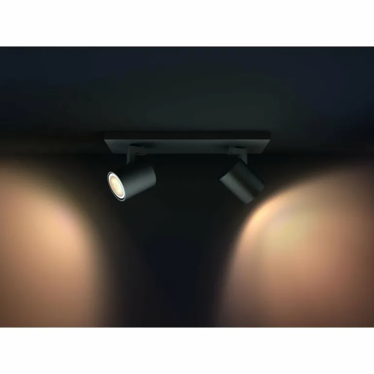 Plafonnier Philips Hue Runner LED Noir, 2 lumières, Télécommandes