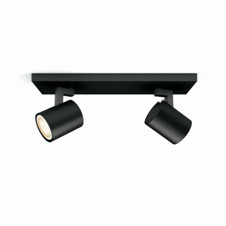 Plafonnier Philips Hue Runner LED Noir, 2 lumières, Télécommandes