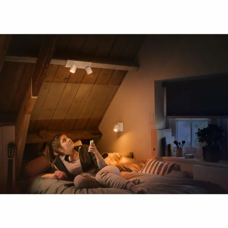 Plafonnier Philips Hue Runner LED Blanc, 2 lumières, Télécommandes