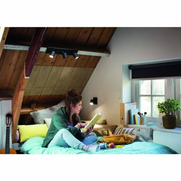 Plafonnier Philips Hue Runner LED Noir, 3 lumières, Télécommandes