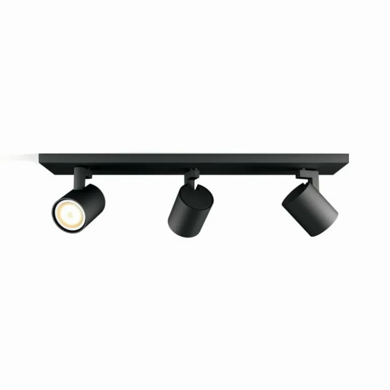 Plafonnier Philips Hue Runner LED Noir, 3 lumières, Télécommandes