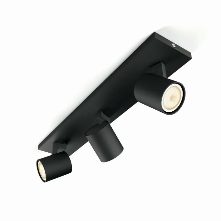 Plafonnier Philips Hue Runner LED Noir, 3 lumières, Télécommandes