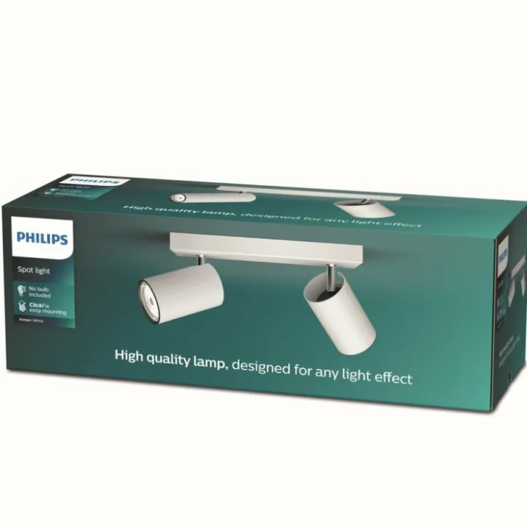 Luminaires Philips Spots Et Projecteurs|Plafonnier Philips myLiving Kosipo Blanc, 2 lumières