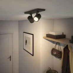 Luminaires Philips Spots Et Projecteurs|Plafonnier Philips myLiving Runner Noir, 2 lumières