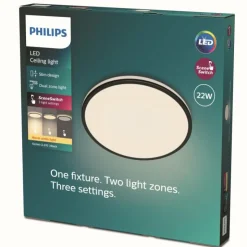Luminaires Philips Éclairage Led|Plafonnier Philips Ozziet LED Noir, Blanc, 1 lumière