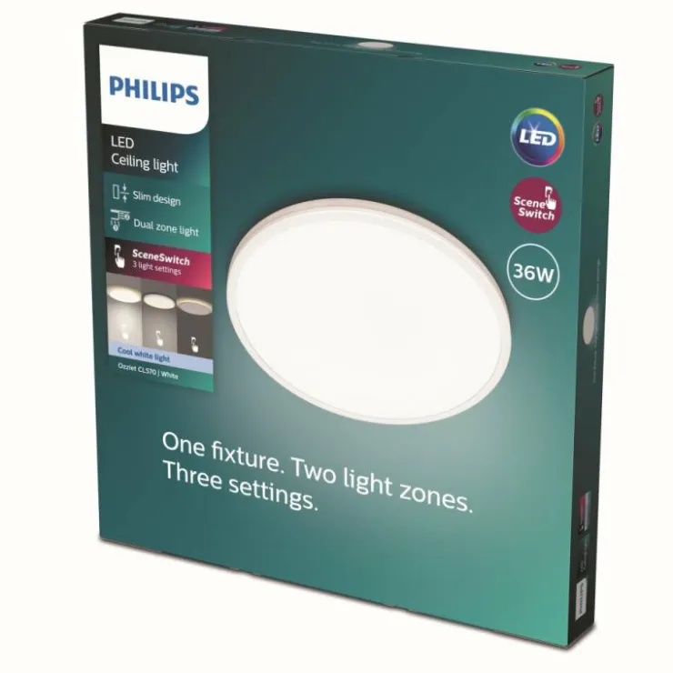 Luminaires Philips Éclairage Led|Plafonnier Philips Ozziet LED Blanc, 1 lumière