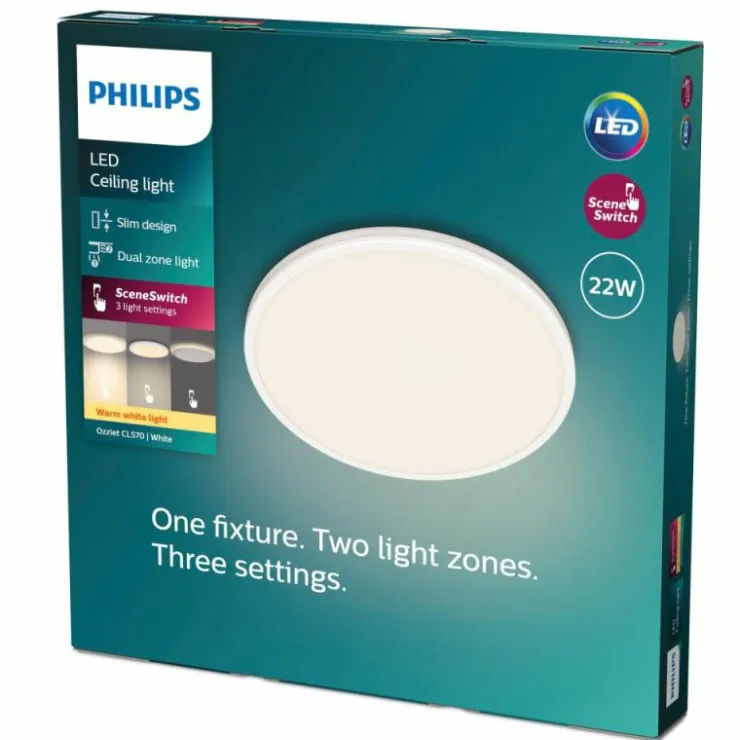 Luminaires Philips Éclairage Led|Plafonnier Philips Ozziet LED Blanc, 1 lumière