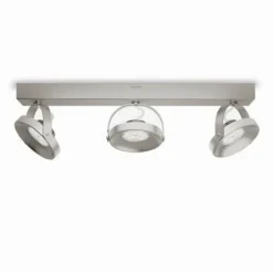 Luminaires Philips Éclairage Led|Plafonnier Philips Spur LED Acier inoxydable, 3 lumières