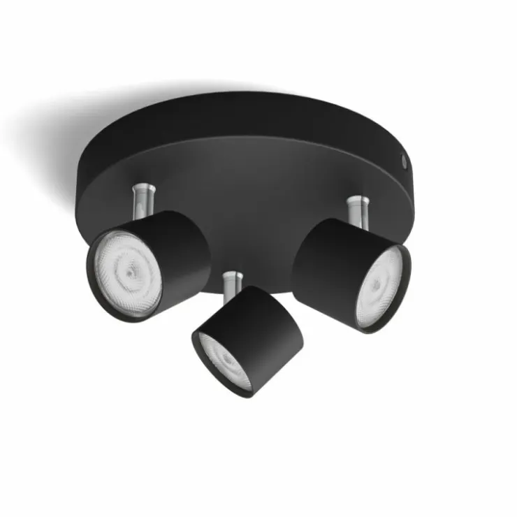 Luminaires Philips Spots Et Projecteurs|Plafonnier Philips Star LED Noir, 3 lumières