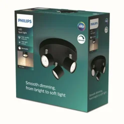 Luminaires Philips Spots Et Projecteurs|Plafonnier Philips Star LED Noir, 3 lumières
