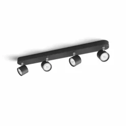 Luminaires Philips Éclairage Led|Plafonnier Philips Star LED Noir, 4 lumières