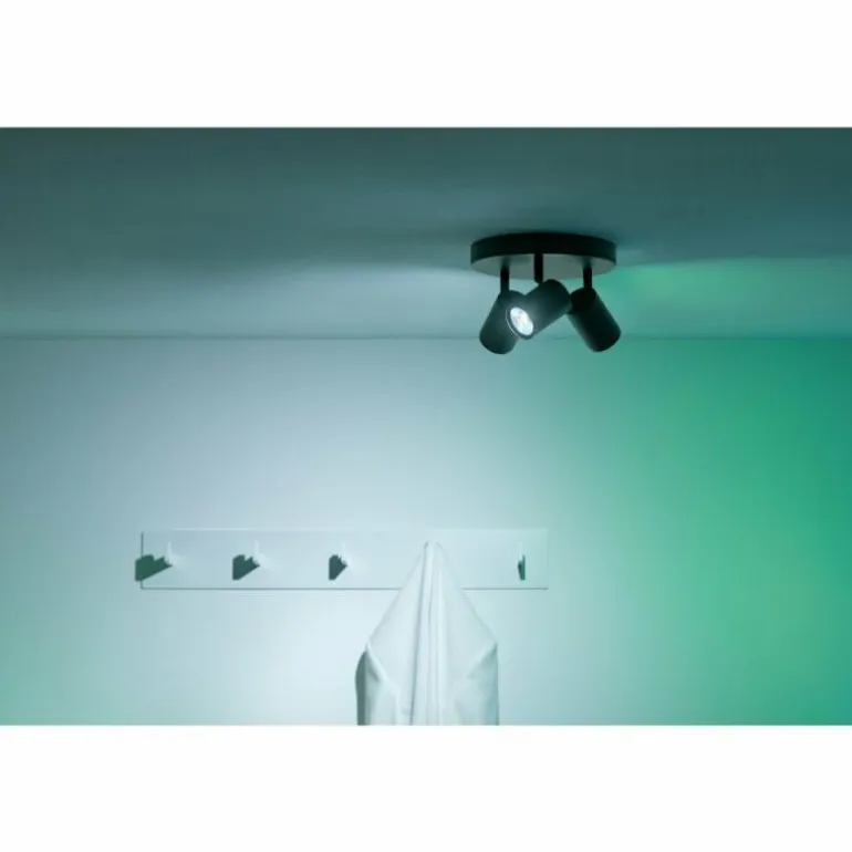 Plafonnier Philips WiZ IMAGEO LED Noir, 3 lumières, Changeur de couleurs