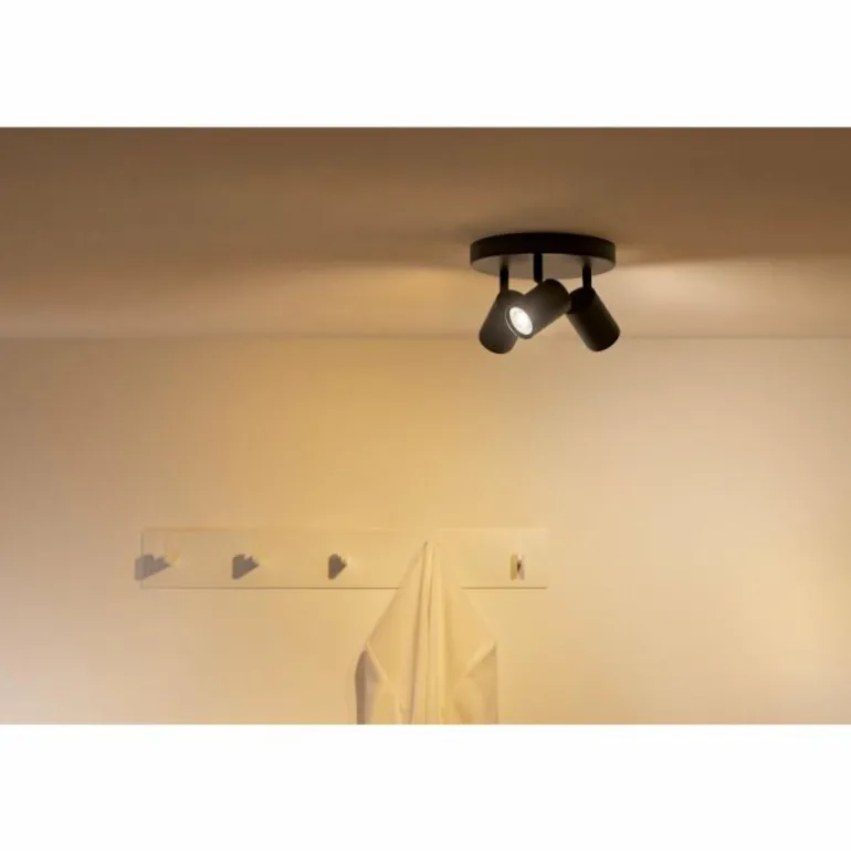 Plafonnier Philips WiZ IMAGEO LED Noir, 3 lumières, Changeur de couleurs
