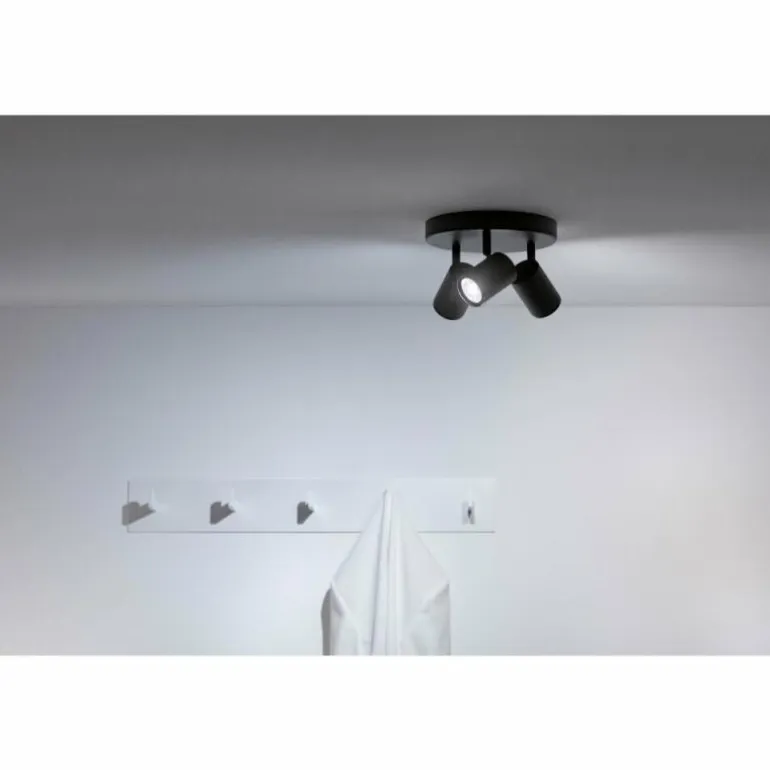 Plafonnier Philips WiZ IMAGEO LED Noir, 3 lumières, Changeur de couleurs