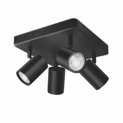 Plafonnier Philips WiZ IMAGEO LED Noir, 4 lumières, Changeur de couleurs