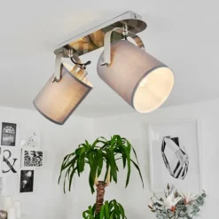 hofstein Spots Et Projecteurs|Plafonnier Puelches Nickel mat, 2 lumières