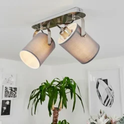 hofstein Spots Et Projecteurs|Plafonnier Puelches Nickel mat, 2 lumières