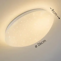hofstein Éclairage Led|Plafonnier Quebec LED Blanc, 1 lumière, Télécommandes, Changeur de couleurs