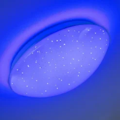 hofstein Éclairage Led|Plafonnier Quebec LED Blanc, 1 lumière, Télécommandes, Changeur de couleurs