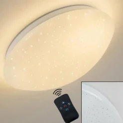 hofstein Éclairage Led|Plafonnier Quebec LED Blanc, 1 lumière, Télécommandes, Changeur de couleurs