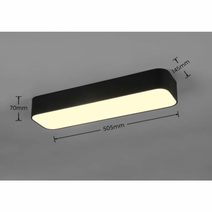 Luminaires Reality Éclairage Led|Plafonnier Reality Asterion LED Noir, 1 lumière, Télécommandes