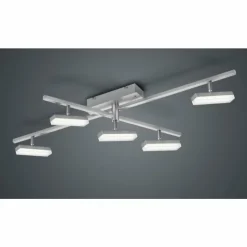 Luminaires Reality Éclairage Led|Plafonnier Reality Bondy LED Nickel mat, 5 lumières, Télécommandes, Changeur de couleurs