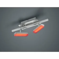 Luminaires Reality Éclairage Led|Plafonnier Reality Bondy LED Nickel mat, 2 lumières, Télécommandes