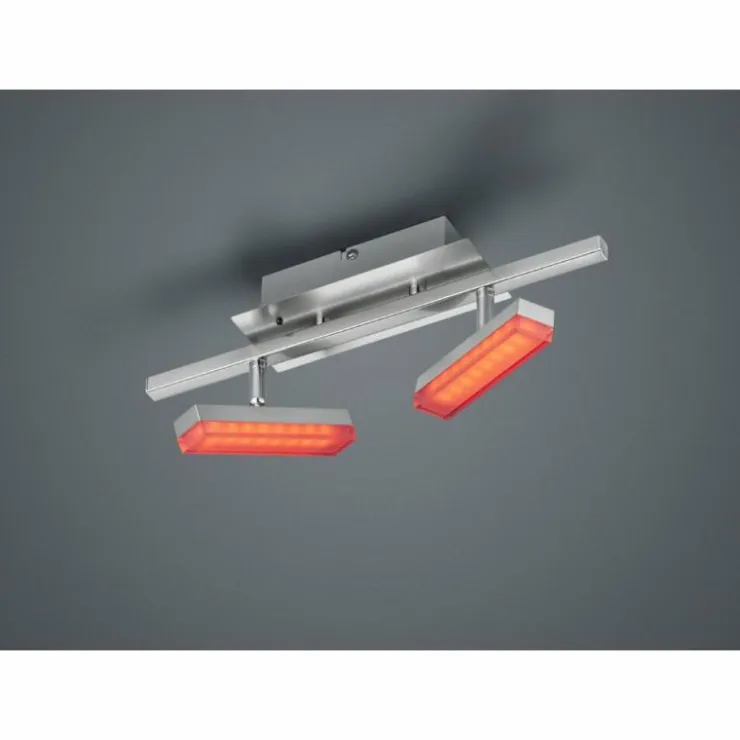 Luminaires Reality Éclairage Led|Plafonnier Reality Bondy LED Nickel mat, 2 lumières, Télécommandes